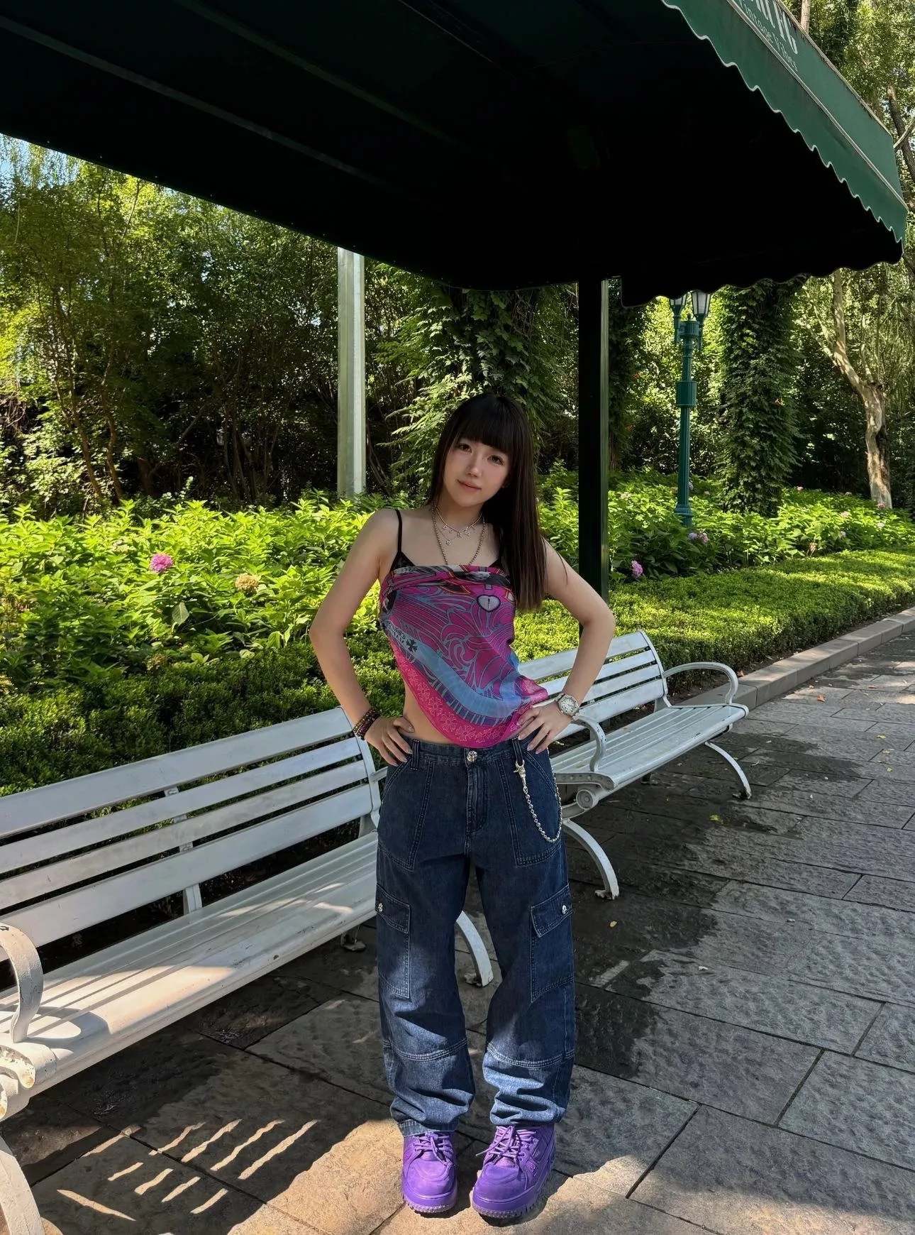 노브랜드 워싱 블루 카고 와이드 진 상세 이미지 21