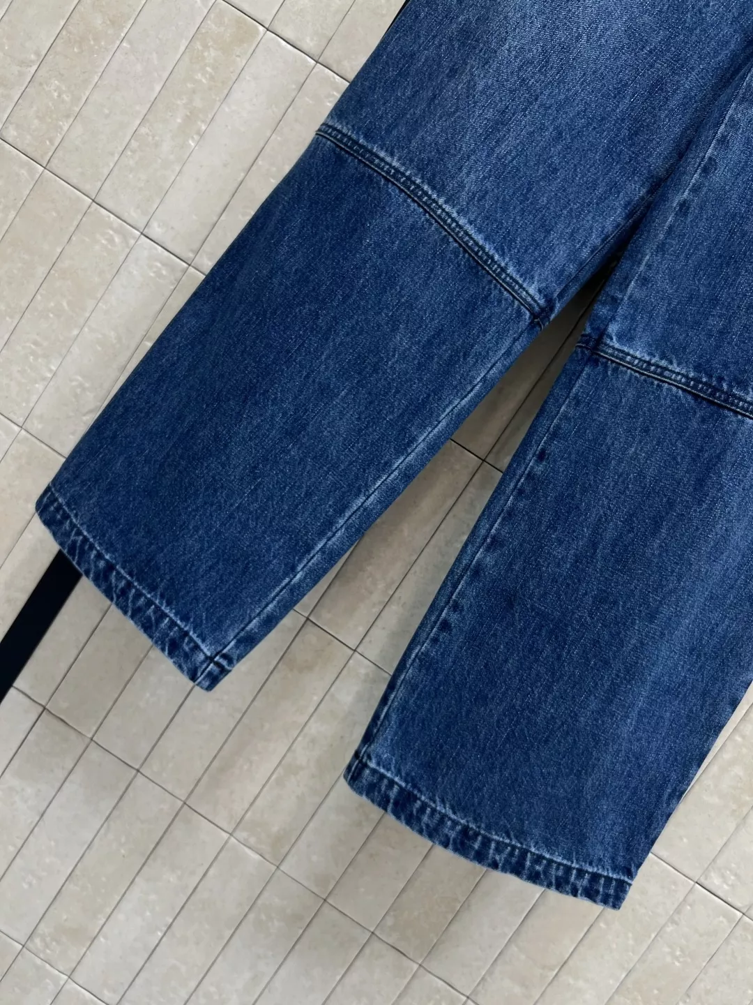 노브랜드 워싱 블루 카고 와이드 진 상세 이미지 4
