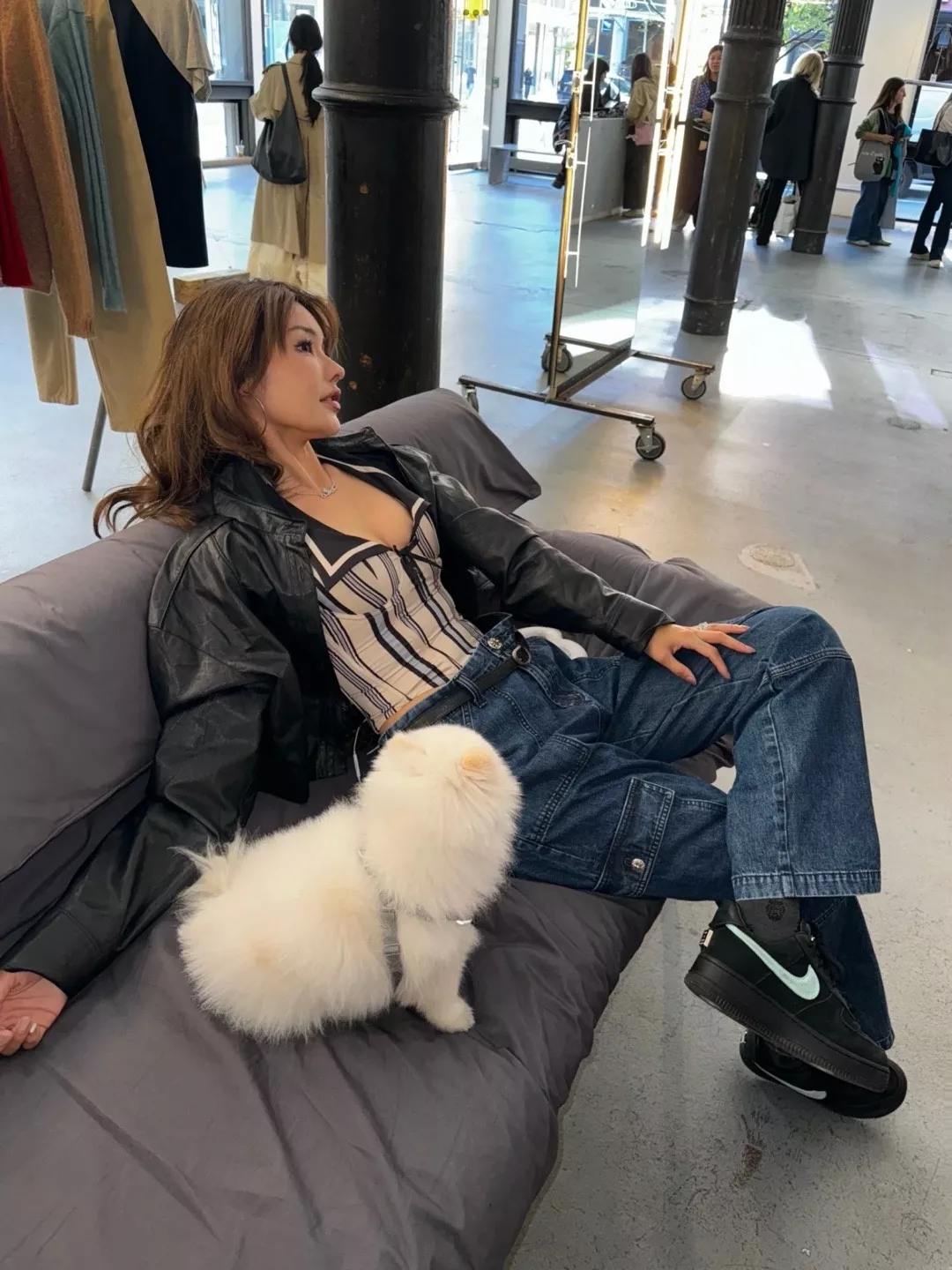 노브랜드 워싱 블루 카고 와이드 진 상세 이미지 27