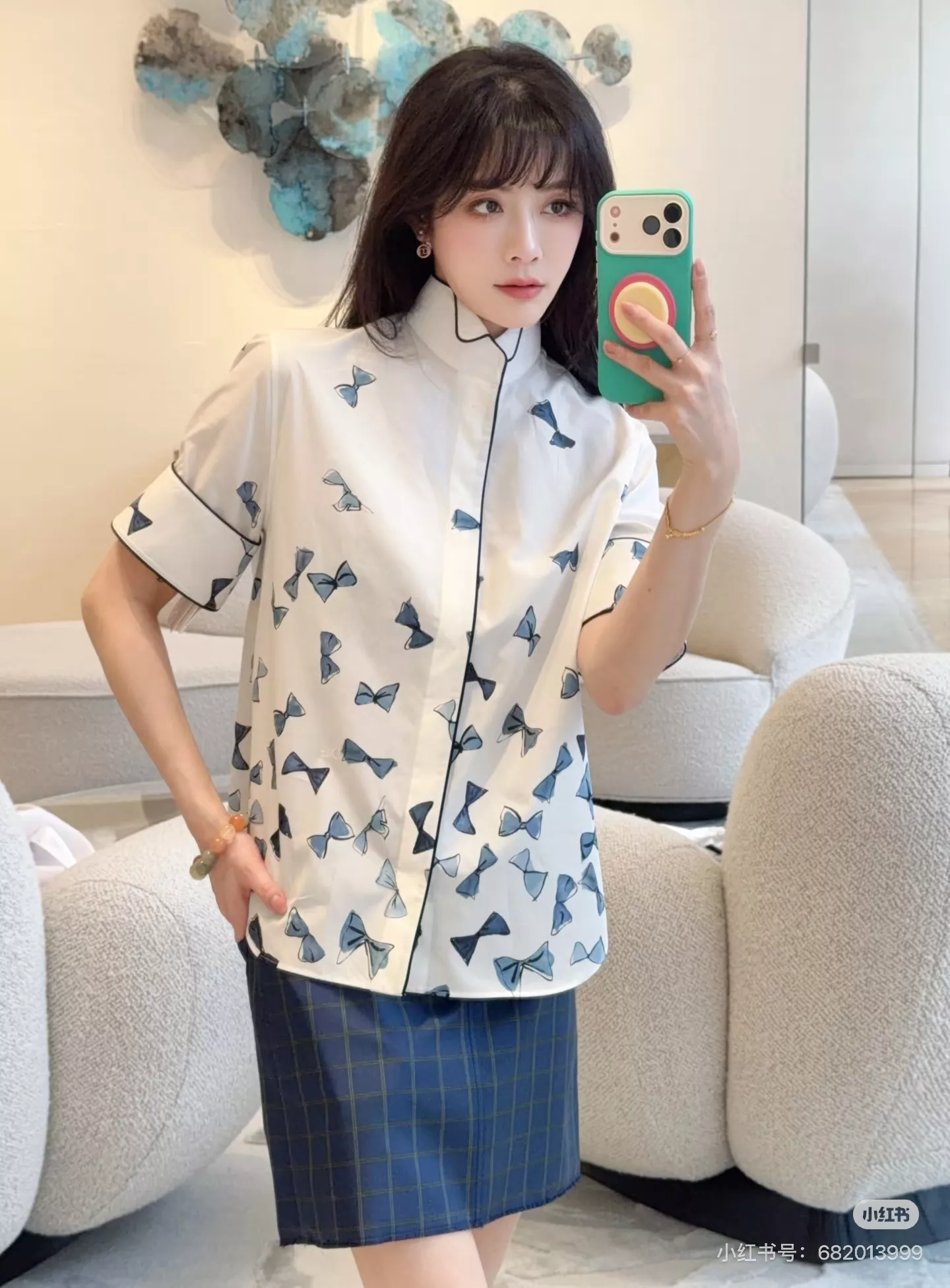 디올 나비 프린트 코튼 반소매 셔츠 상세 이미지 21