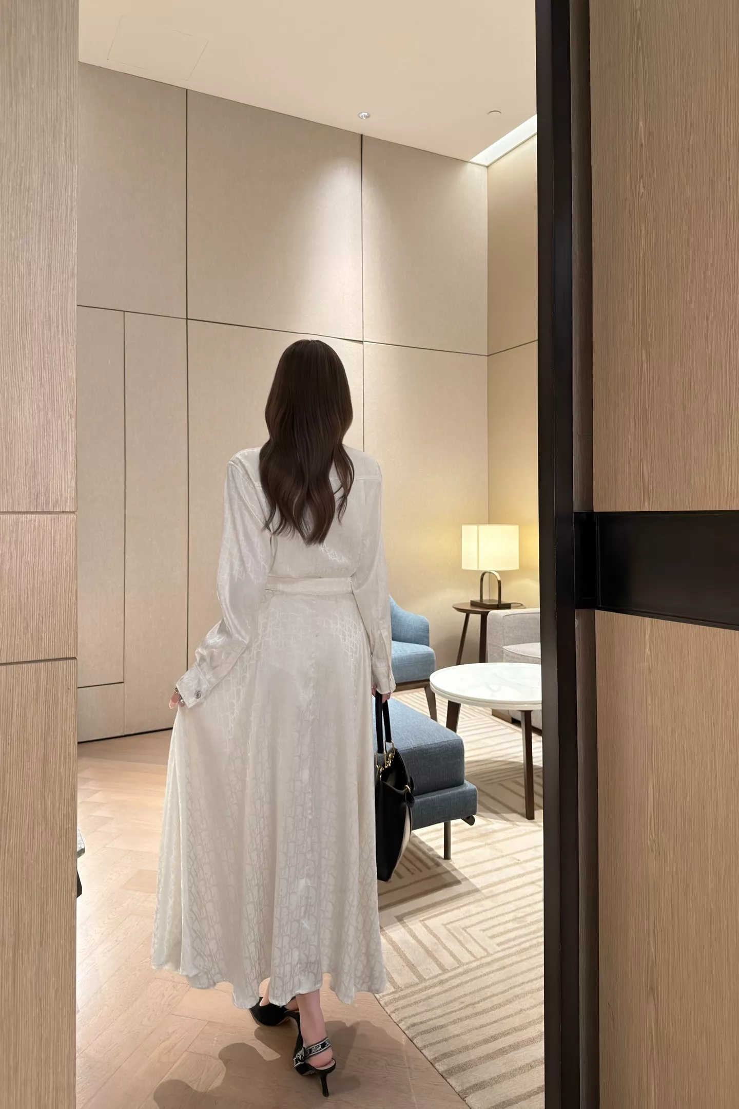 디올 자카드 벨트 플레어 스커트 상세 이미지 18