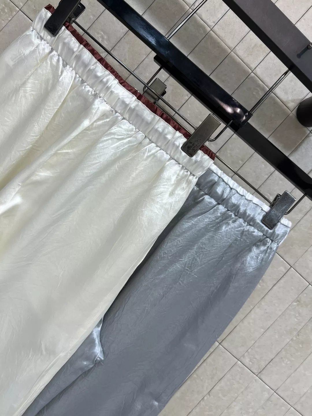 에르메스 배색 스트링 와이드 팬츠 상세 이미지 8