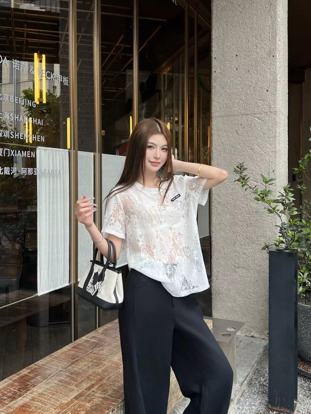 프라다 린넨 와이드 팬츠 상세 이미지 23