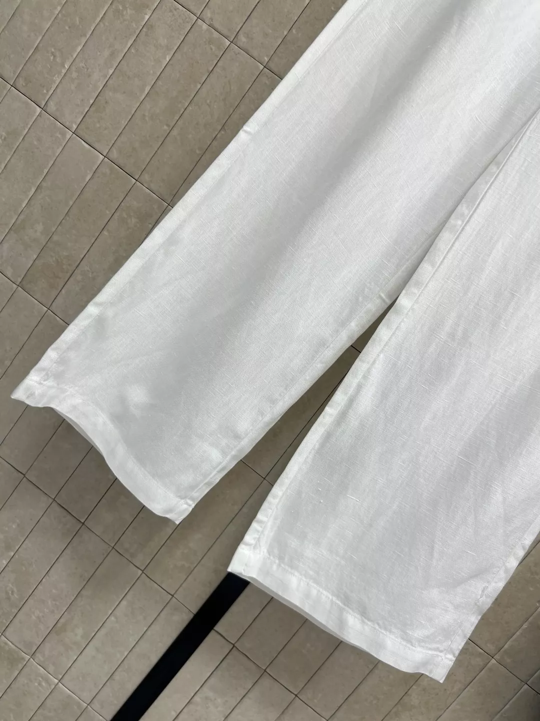 프라다 린넨 와이드 팬츠 상세 이미지 3