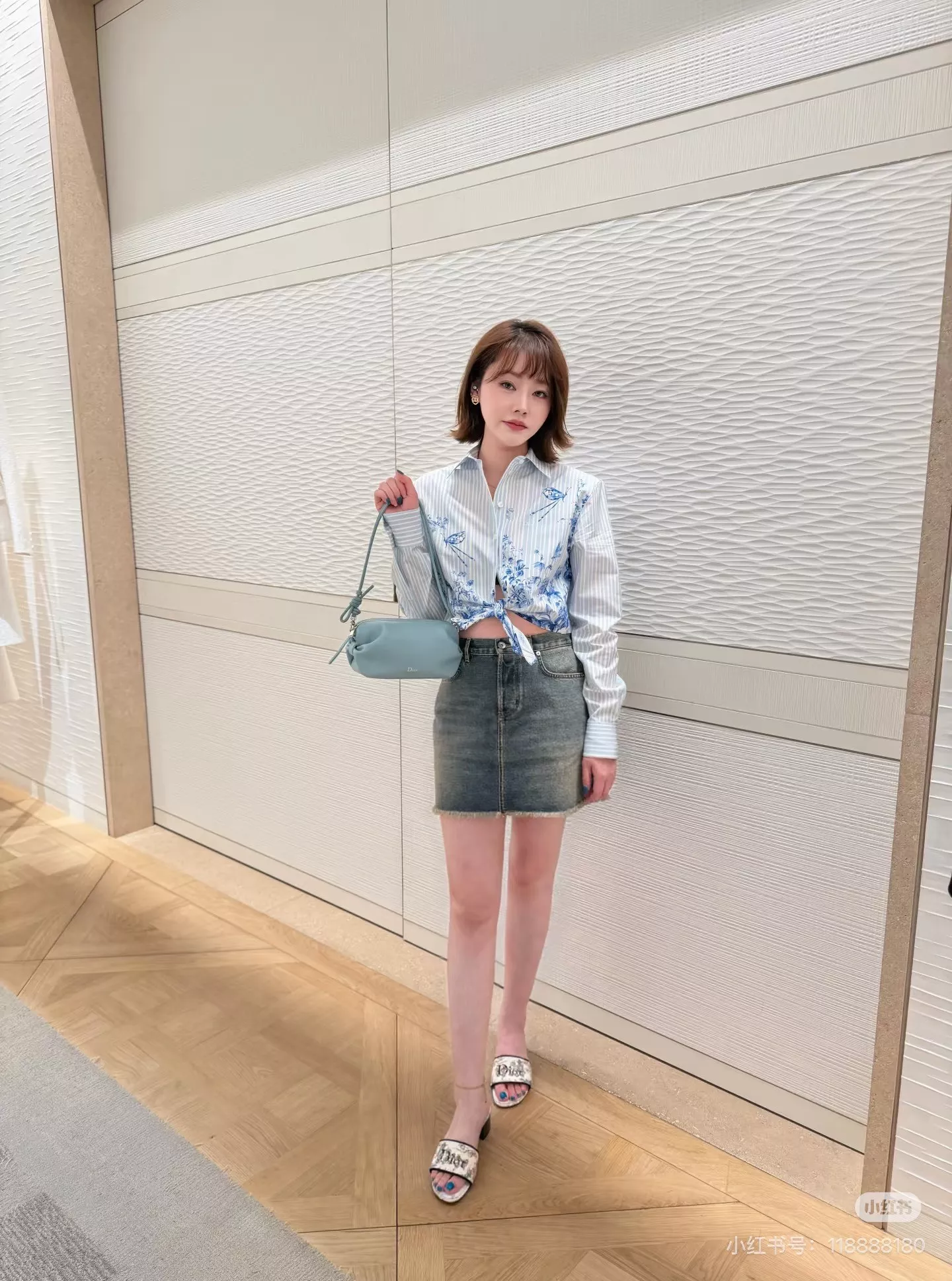 디올 플라워 버드 프린트 스트라이프 타이 셔츠 상세 이미지 19