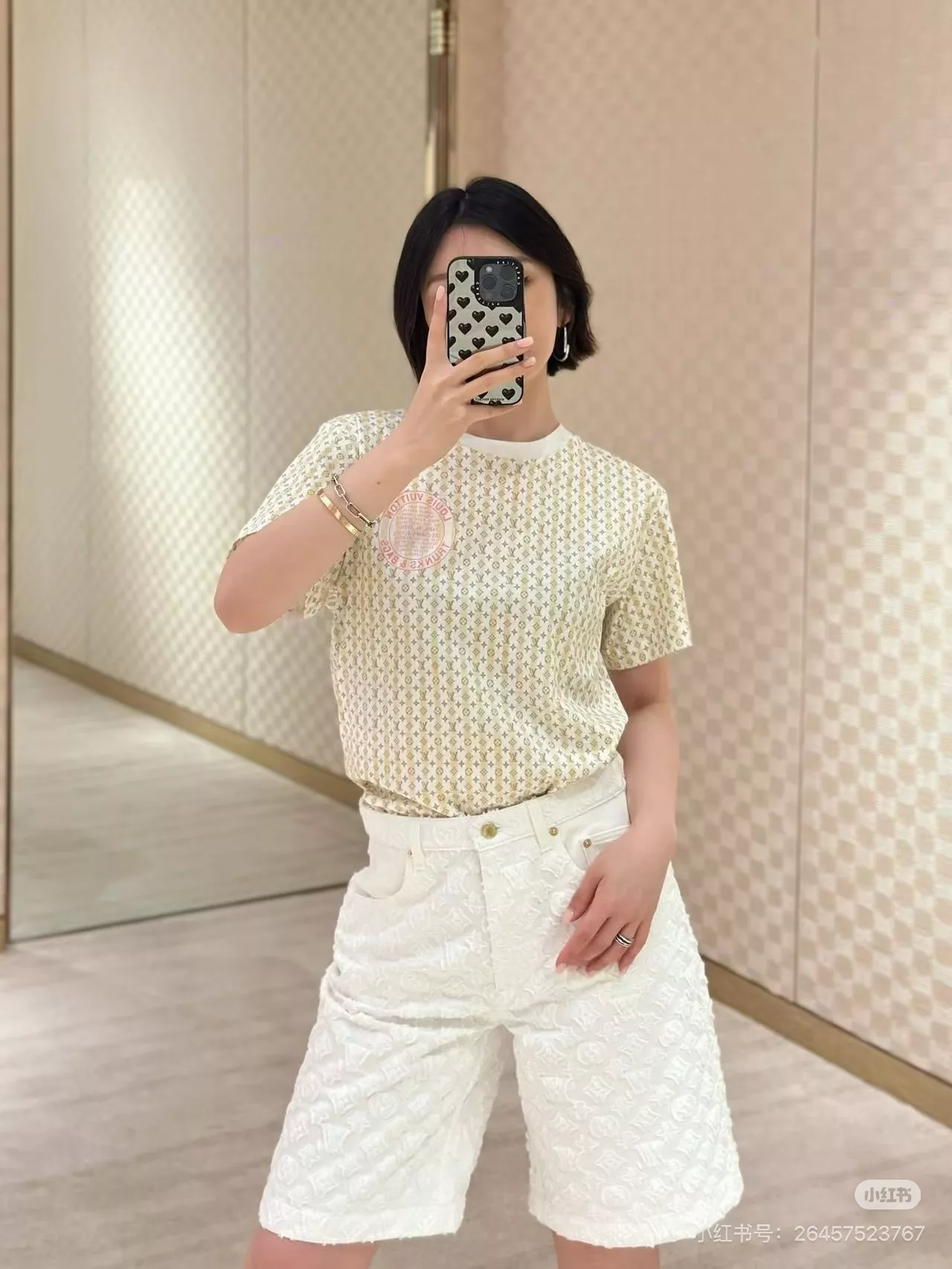 루이비통 모노그램 패턴 코튼 반팔 탑 상세 이미지 26