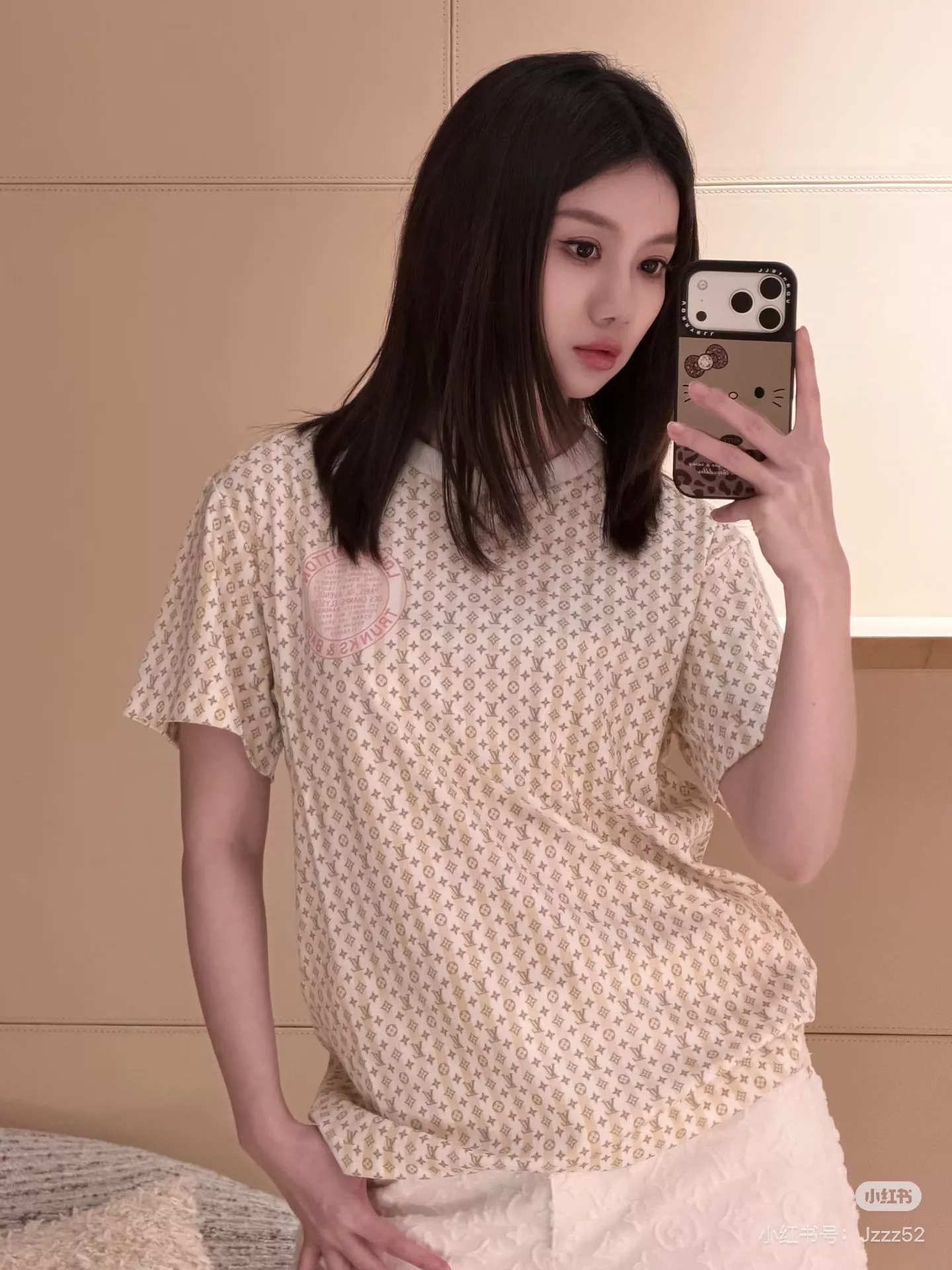 루이비통 모노그램 패턴 코튼 반팔 탑 상세 이미지 27