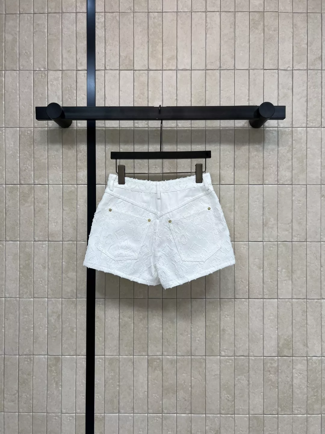루이비통 화이트 자카드 데님 쇼츠 상세 이미지 7