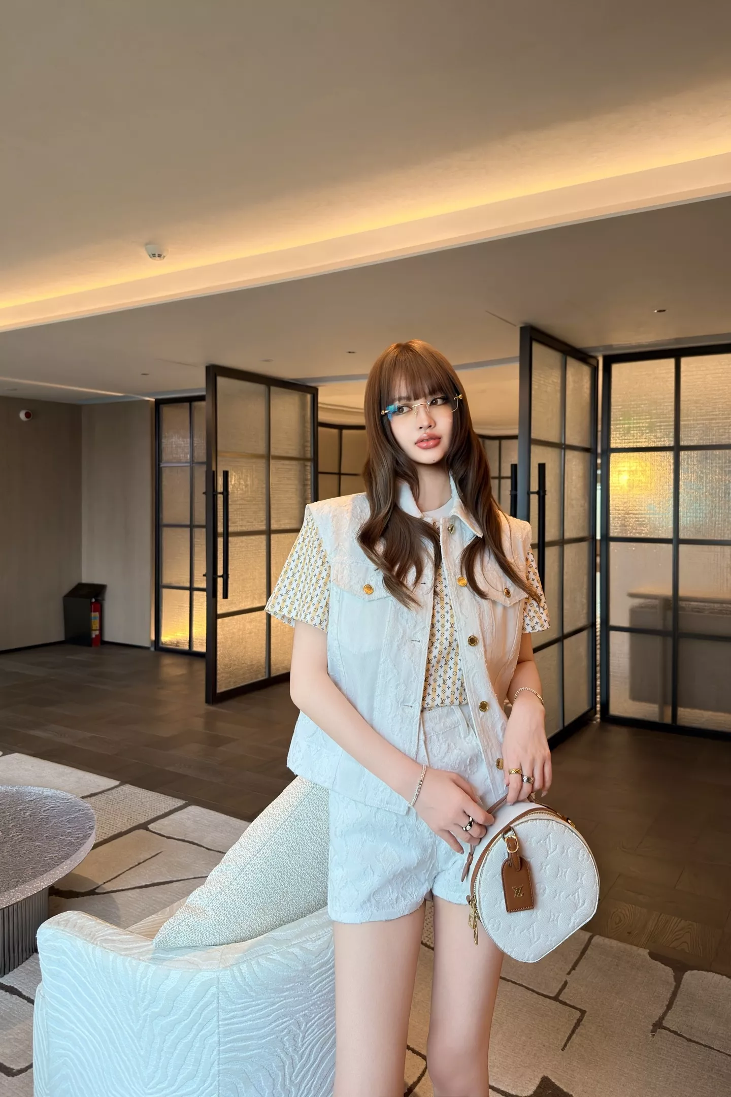 루이비통 화이트 자카드 데님 쇼츠 상세 이미지 23