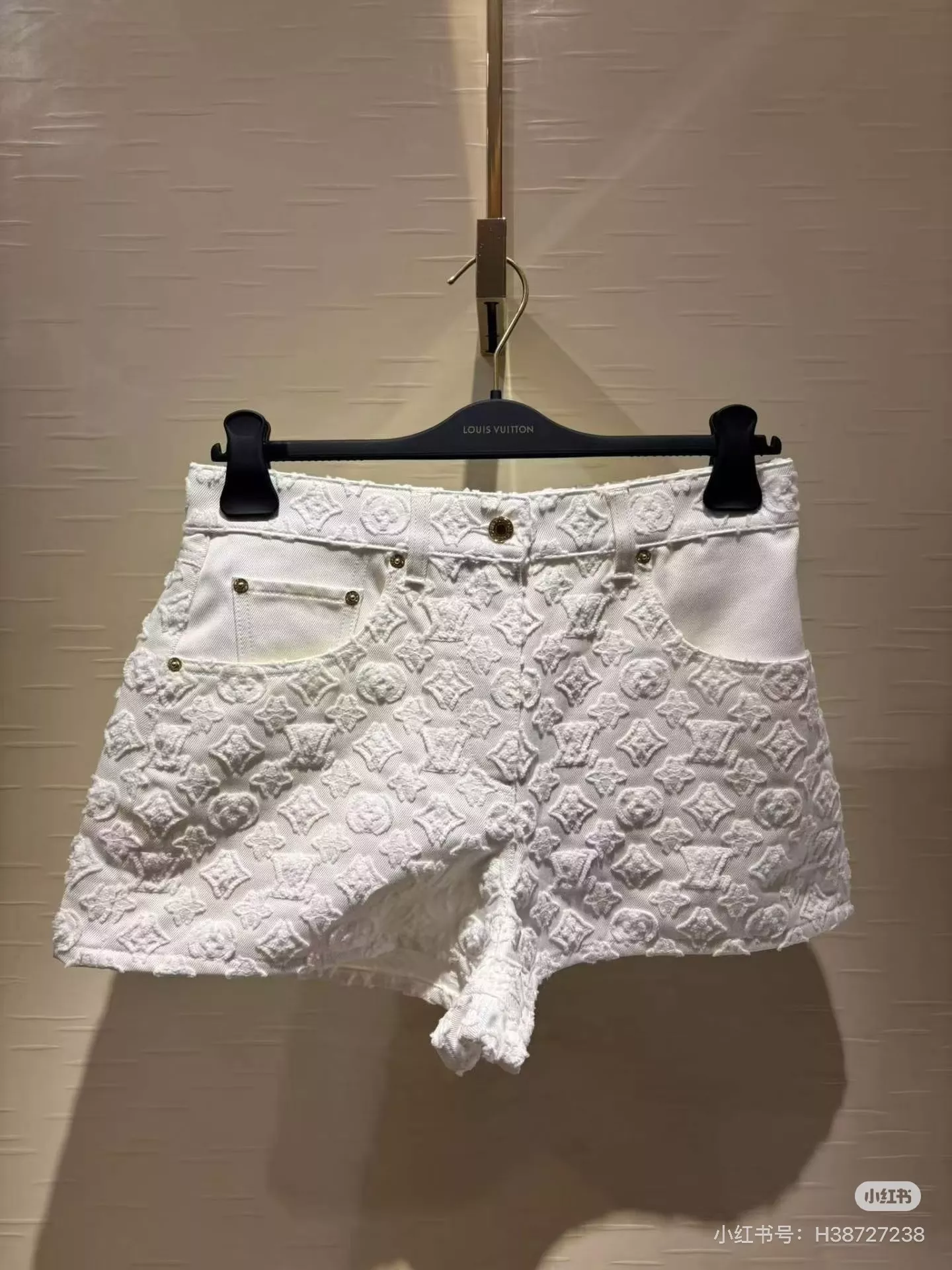 루이비통 화이트 자카드 데님 쇼츠 상세 이미지 14