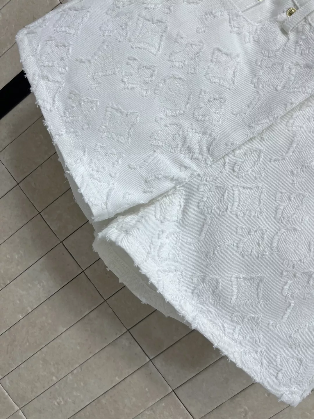 루이비통 화이트 자카드 데님 쇼츠 상세 이미지 3