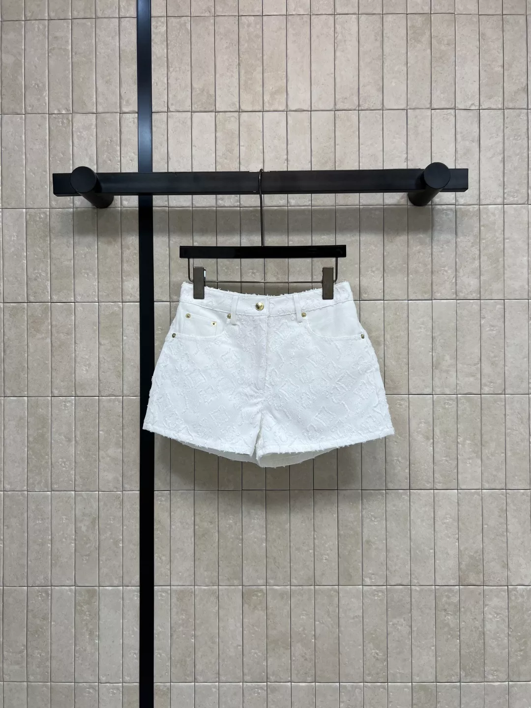 루이비통 화이트 자카드 데님 쇼츠 상세 이미지 1