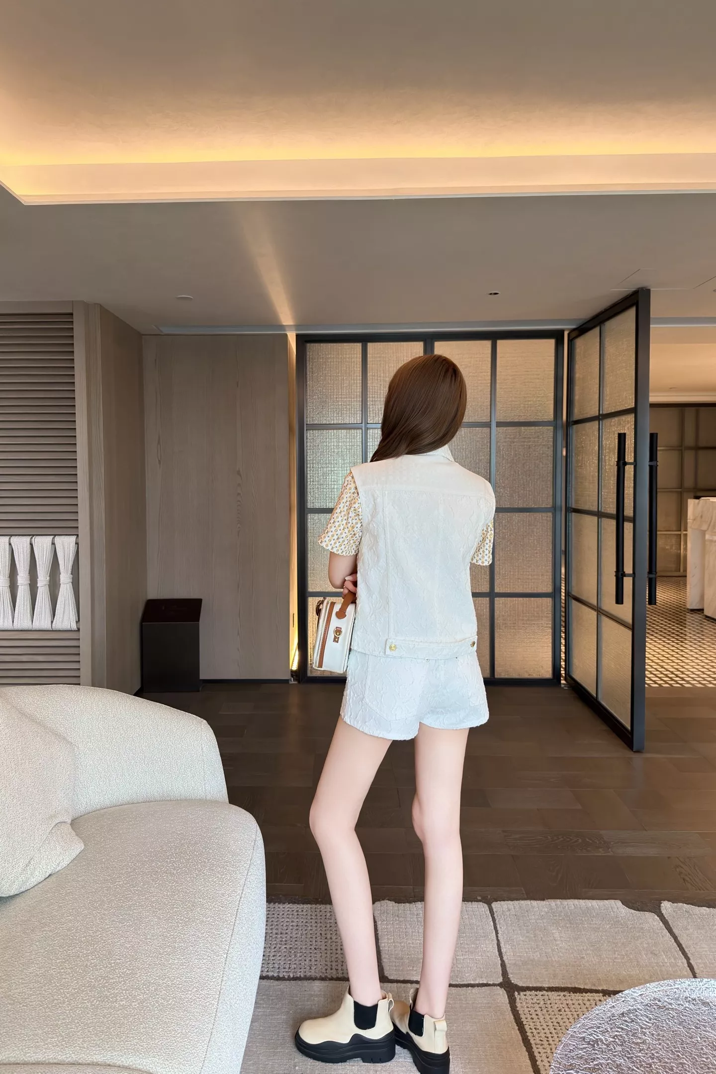 루이비통 화이트 자카드 데님 쇼츠 상세 이미지 25