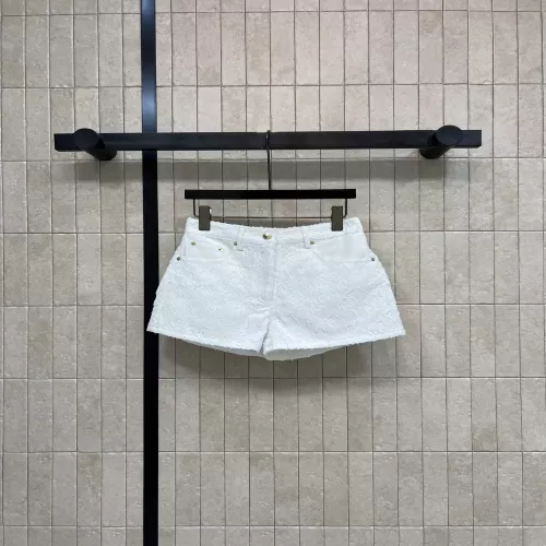 루이비통 화이트 자카드 데님 쇼츠