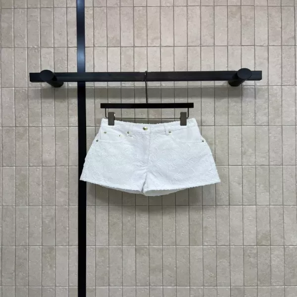 루이비통 화이트 자카드 데님 쇼츠