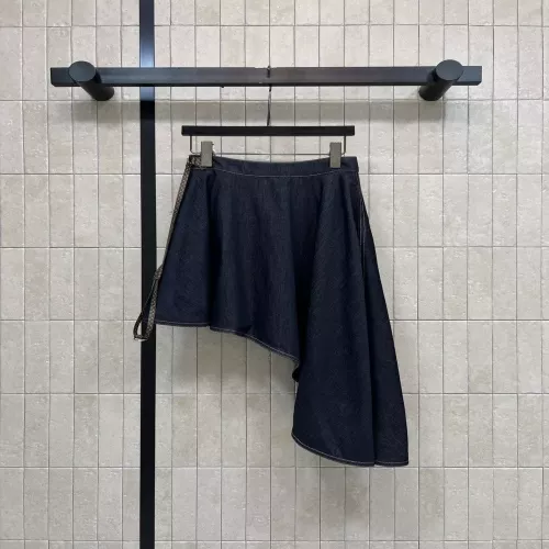 루이비통 언밸런스 데님 플레어 스커트