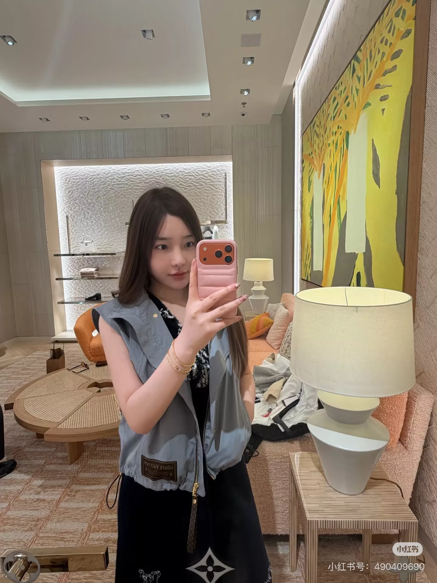 루이비통 후드 디테일 워싱 데님 베스트 상세 이미지 29