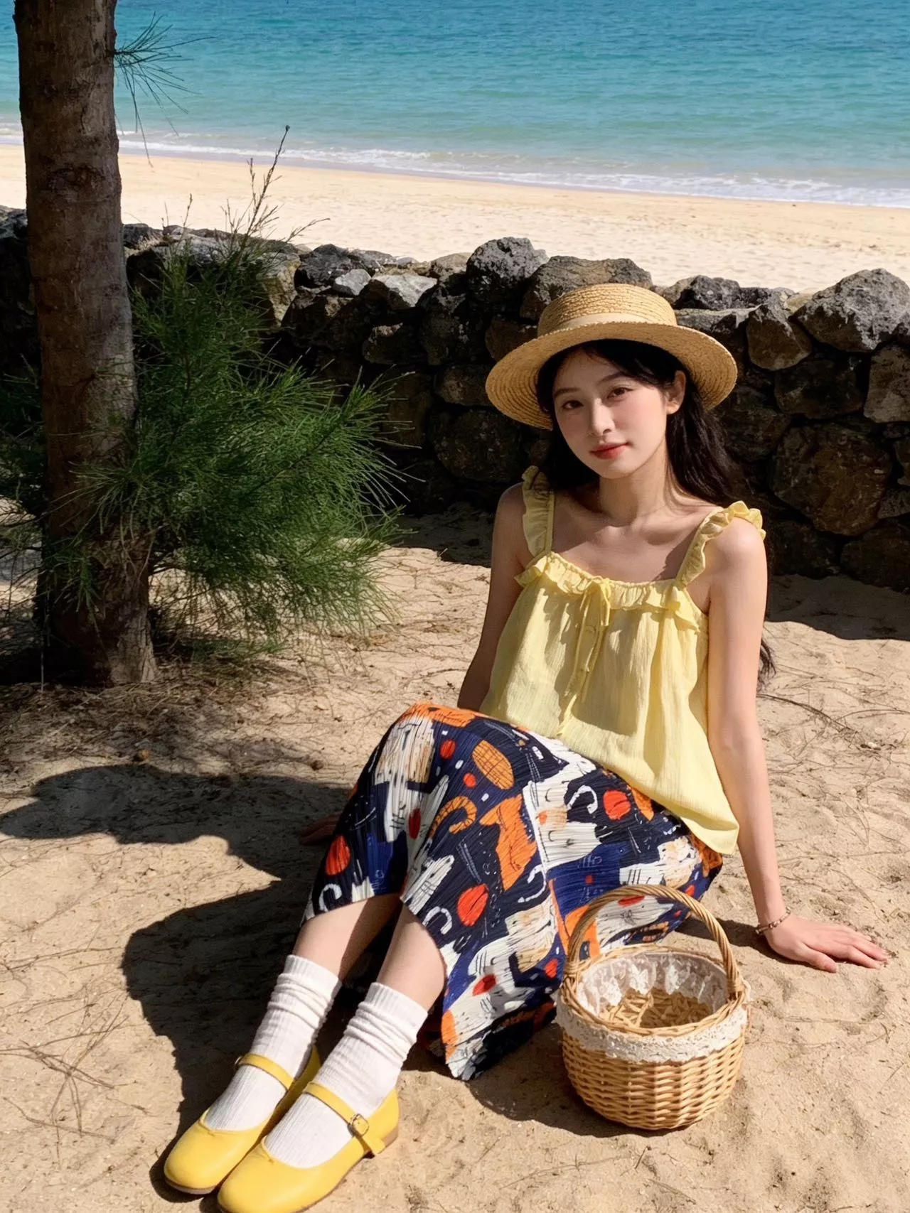 이세이미야케 고양이 프린트 플리츠 하이웨이스트 스커트 상세 이미지 21