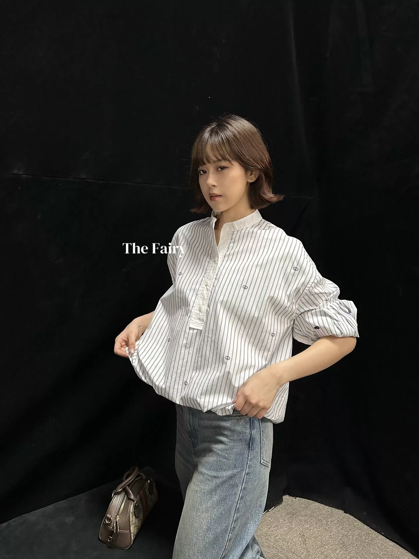 구찌 잔스트라이프 코튼 셔링 포인트 셔츠 상세 이미지 17