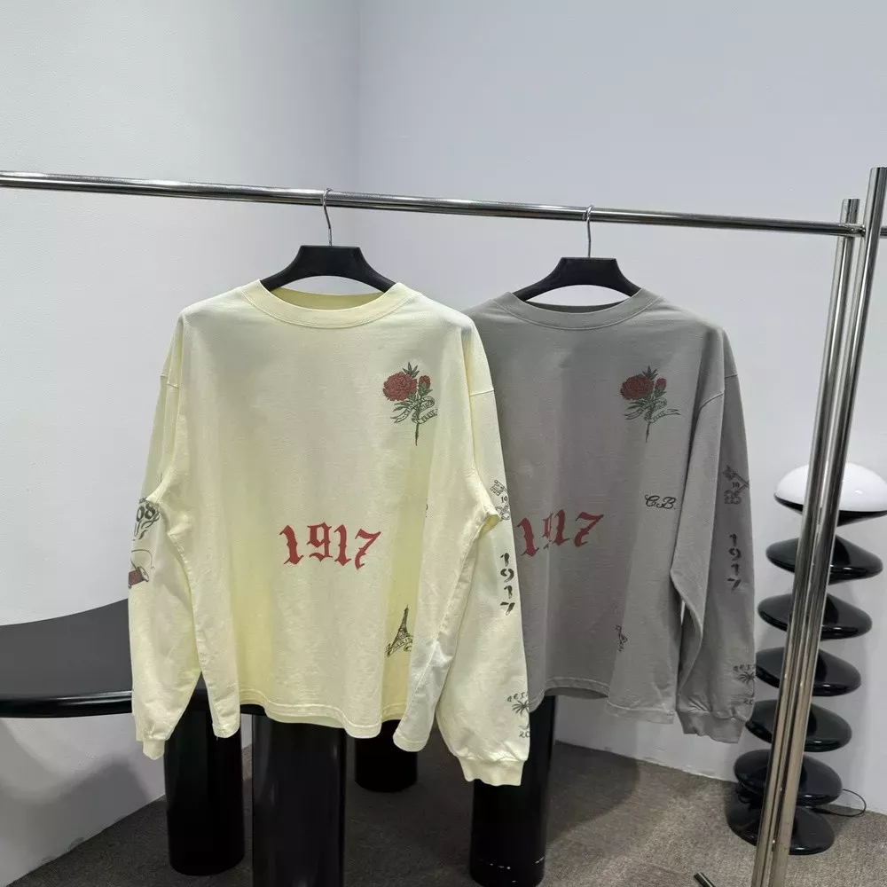 발렌시아가 타투 아트 프린트 오버핏 상의