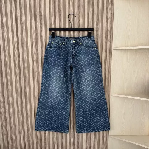 루이비통 모노그램 자카드 부츠컷 데님 팬츠