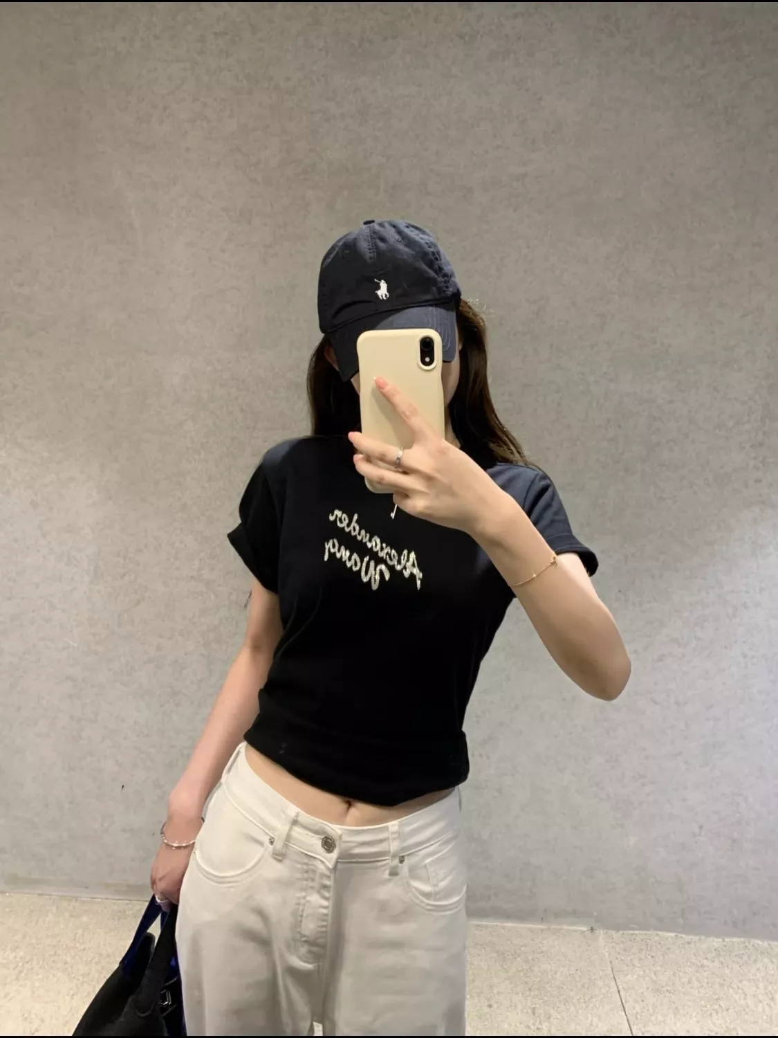 알렉산더왕 레터링 핫픽스 슬림 반팔 탑 상세 이미지 28