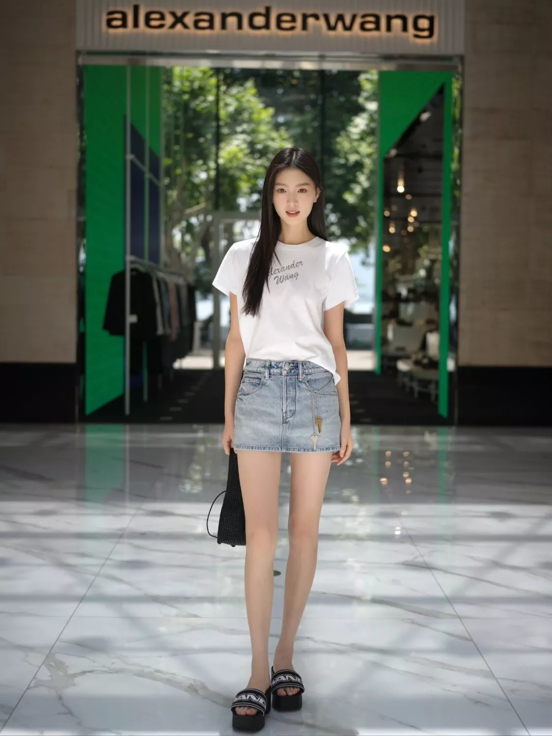 알렉산더왕 레터링 핫픽스 슬림 반팔 탑 상세 이미지 33