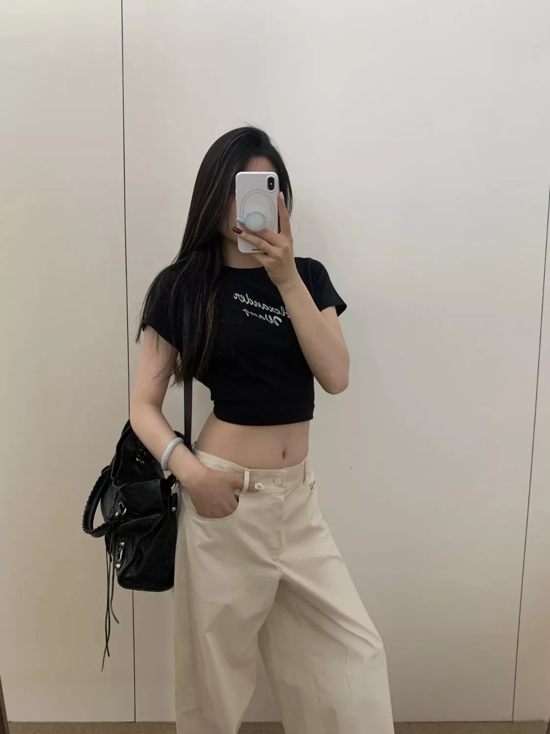 알렉산더왕 레터링 핫픽스 슬림 반팔 탑 상세 이미지 13