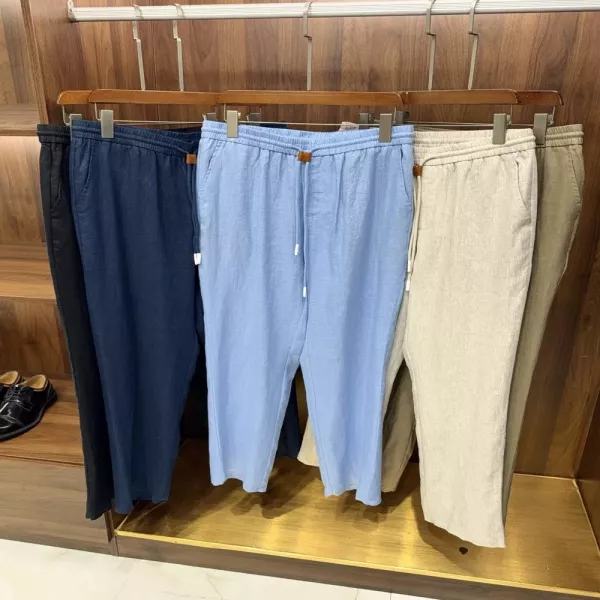 로로피아나 린넨 스트링 밴딩 팬츠