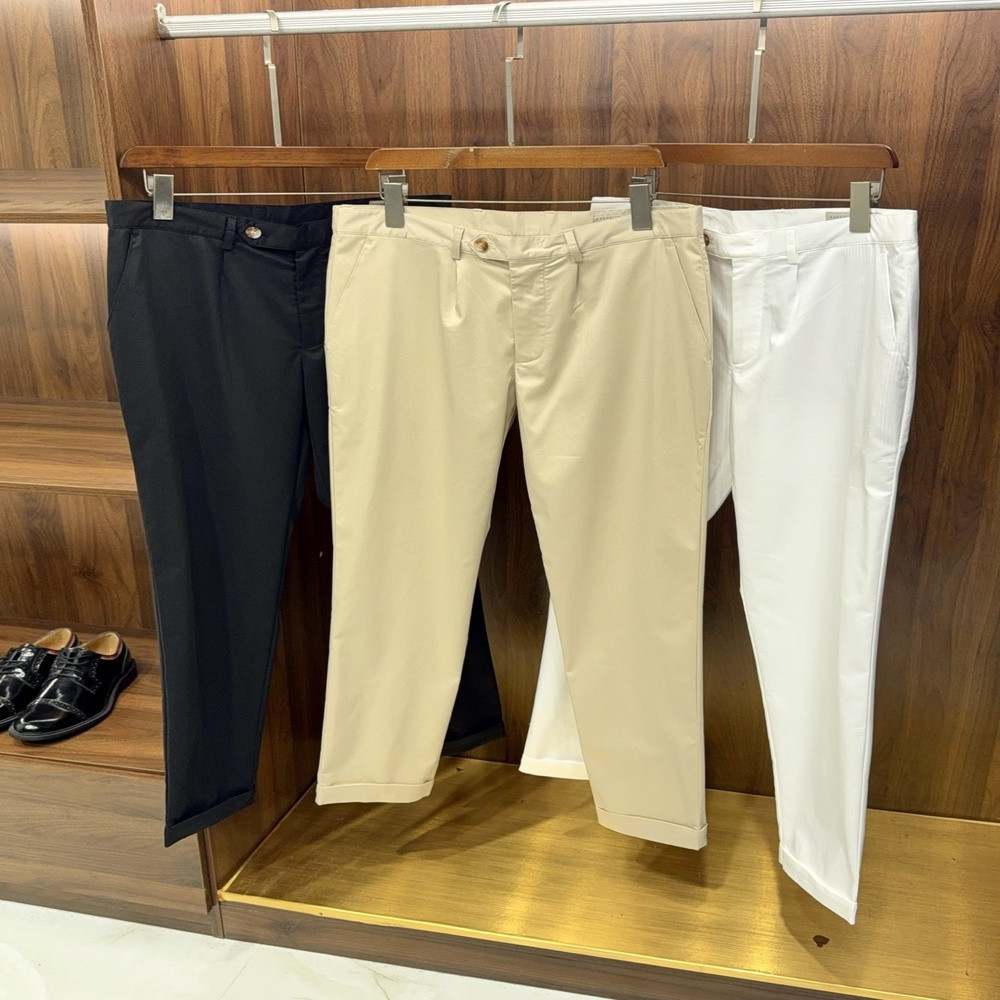 브루넬로쿠치넬리 코튼 라이오셀 혼방 스트레이트 팬츠