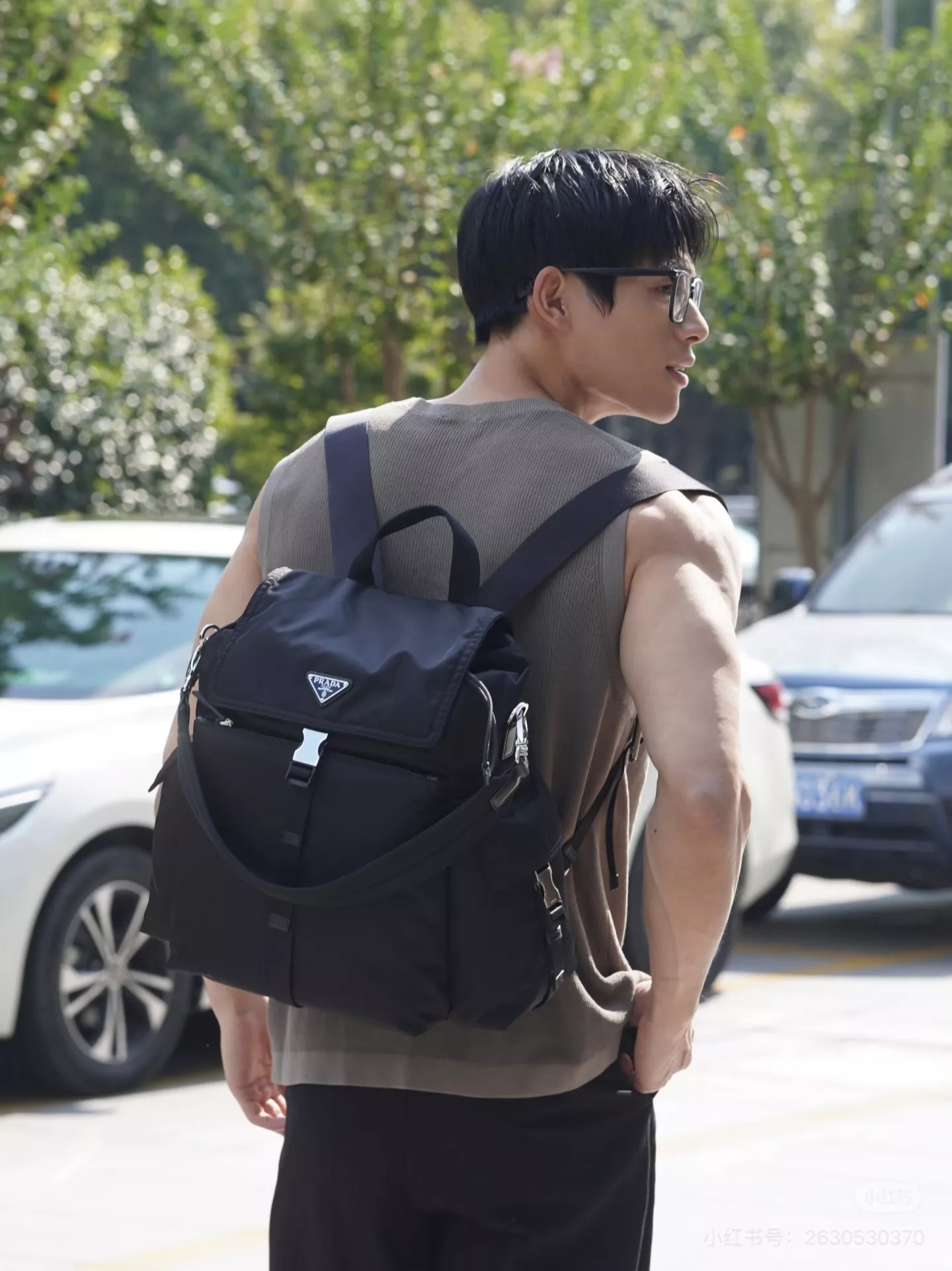 프라다 나일론 더블 스트랩 백팩 상세 이미지 18