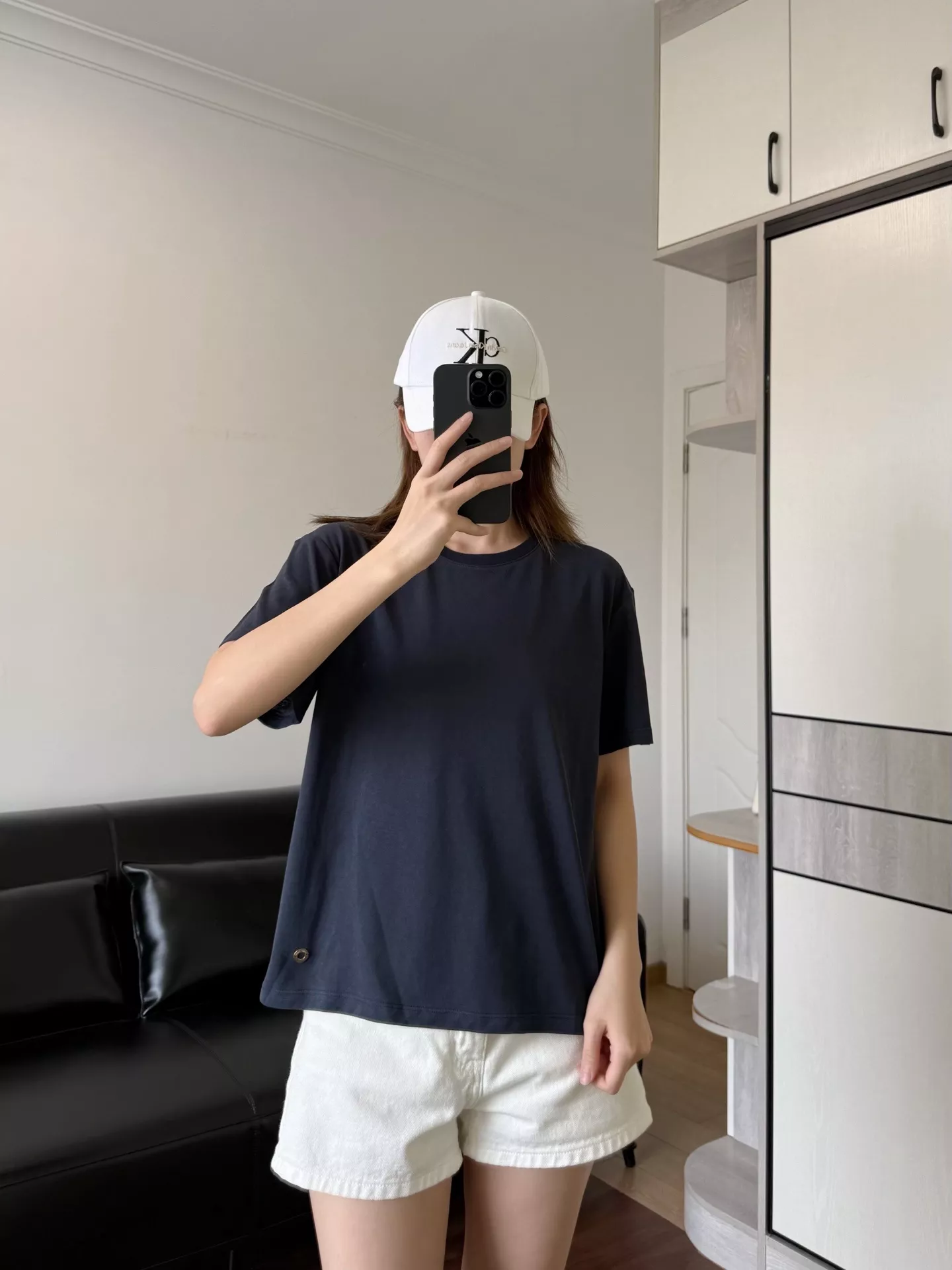 로로피아나 미니멀 라운드 반팔 탑 상세 이미지 36