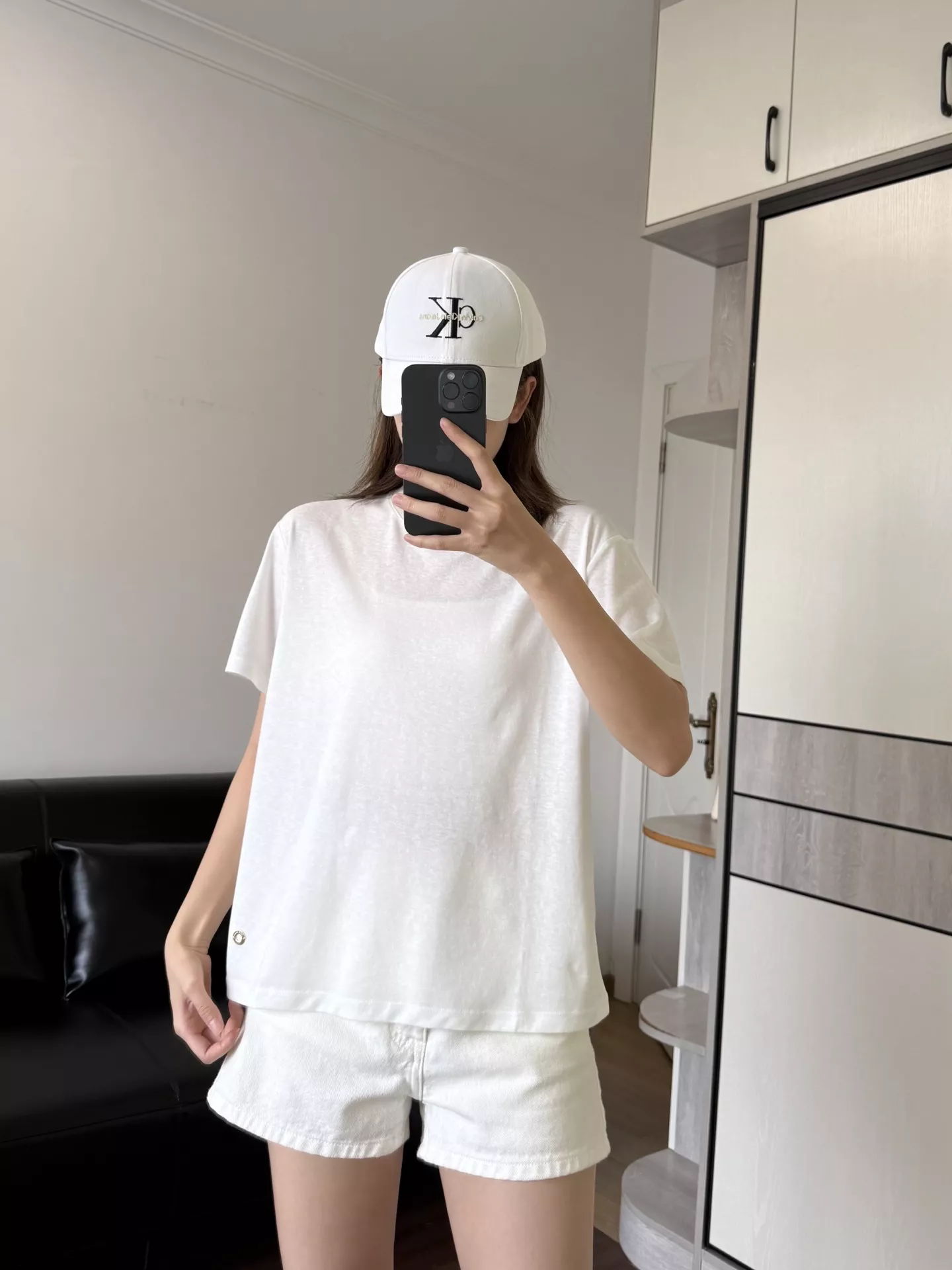 로로피아나 미니멀 라운드 반팔 탑 상세 이미지 33