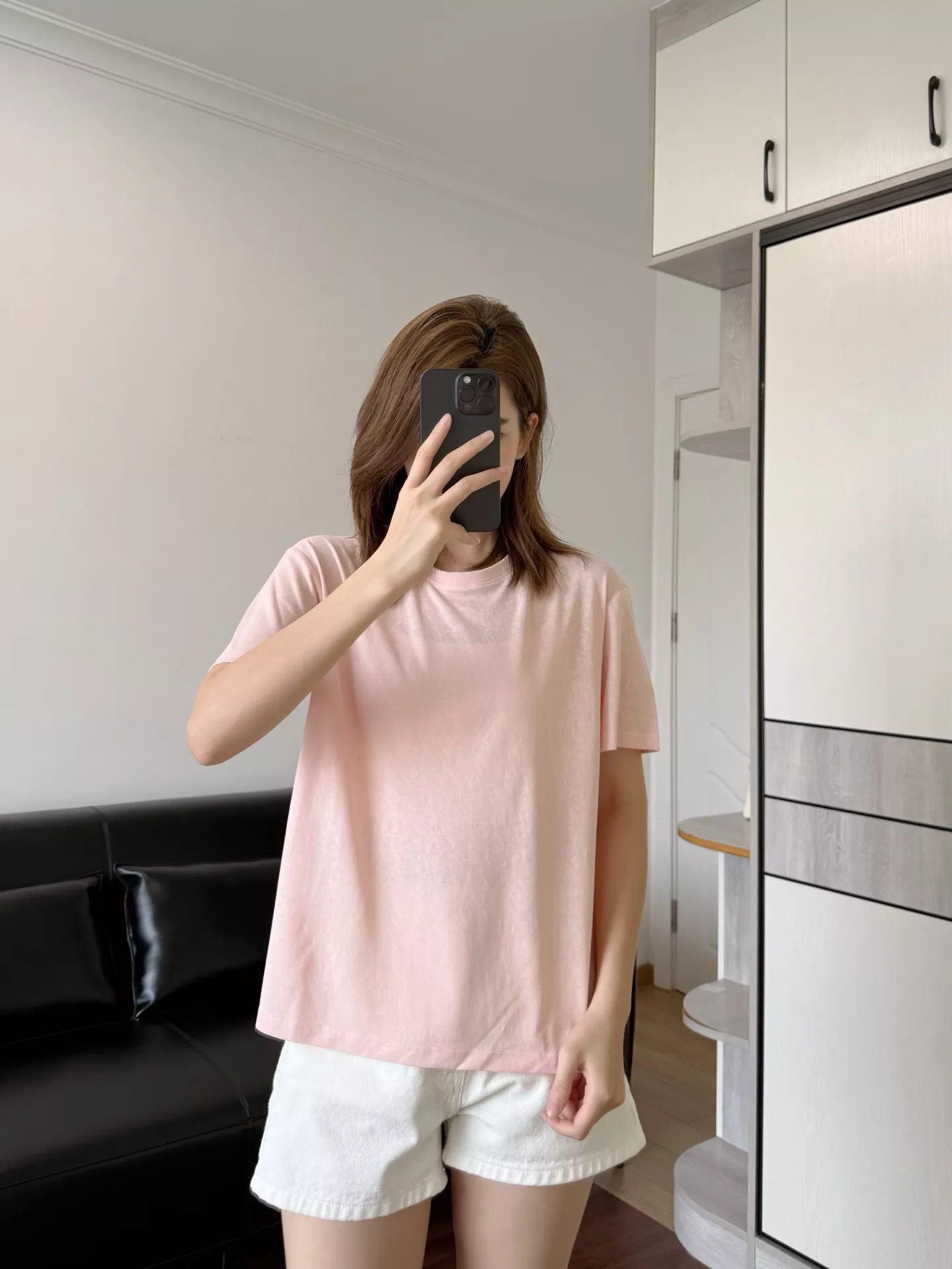로로피아나 미니멀 라운드 반팔 탑 상세 이미지 42