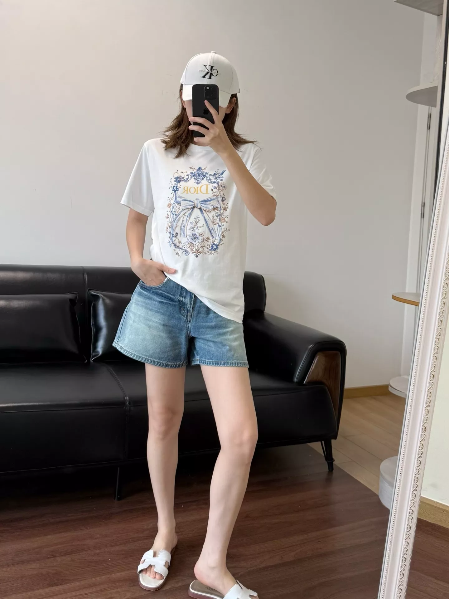 디올 버터플라이 프린트 코튼 반팔 탑 상세 이미지 28