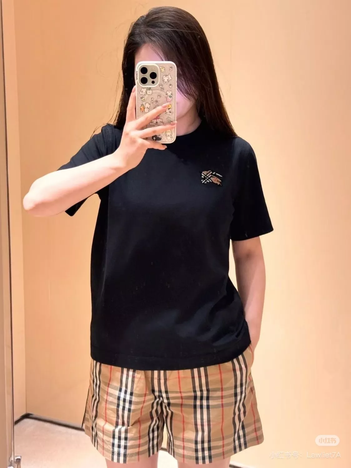 버버리 EKD 자수 체크 포인트 코튼 반팔 상의 상세 이미지 56