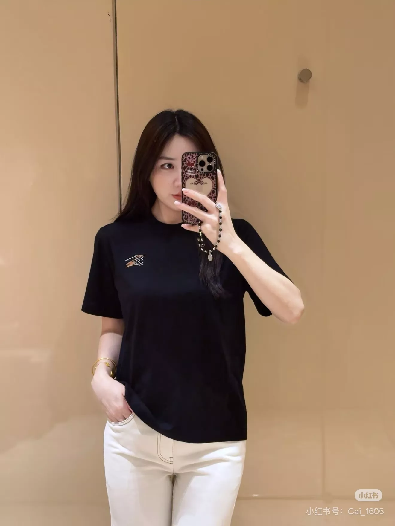 버버리 EKD 자수 체크 포인트 코튼 반팔 상의 상세 이미지 59