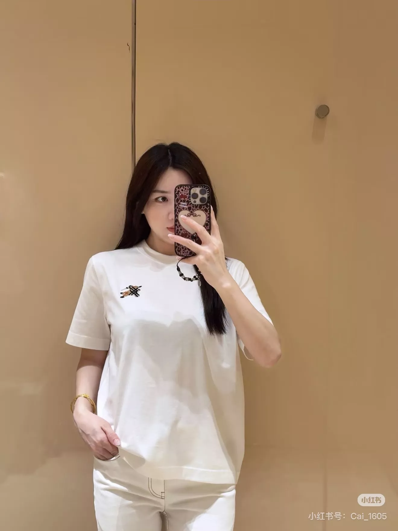 버버리 EKD 자수 체크 포인트 코튼 반팔 상의 상세 이미지 70