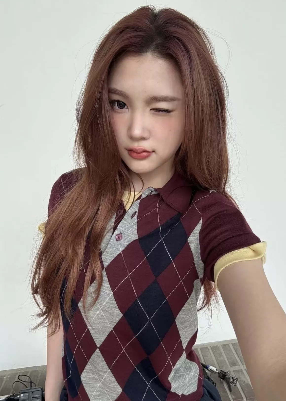 미우미우 아가일 패턴 울 폴로 니트 상세 이미지 31