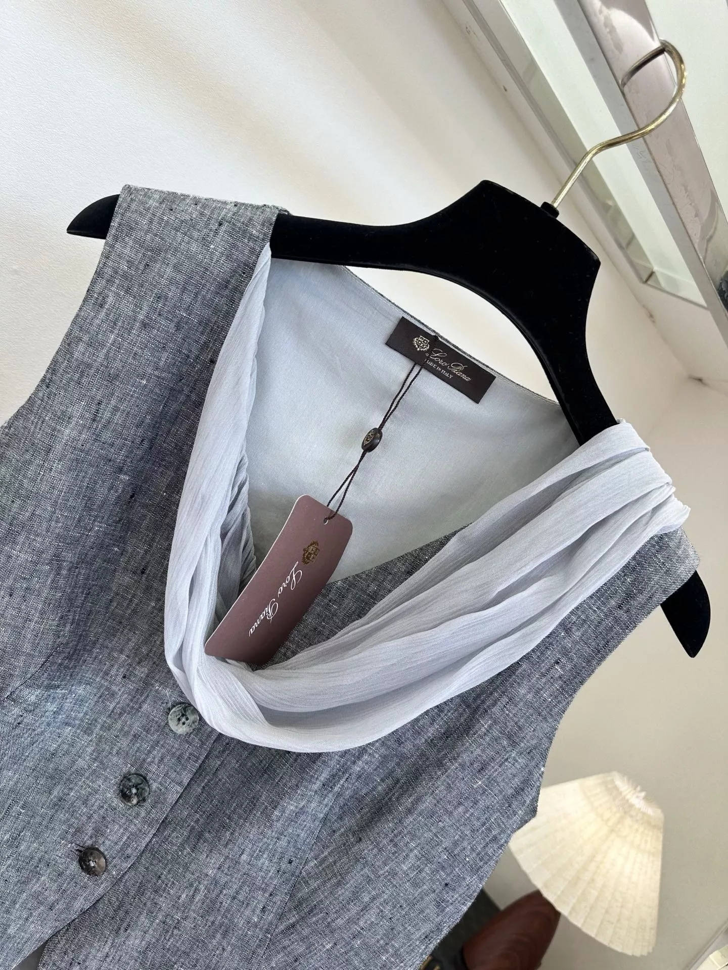 로로피아나 린넨 질감 베스트 스커트 셋업 상세 이미지 9