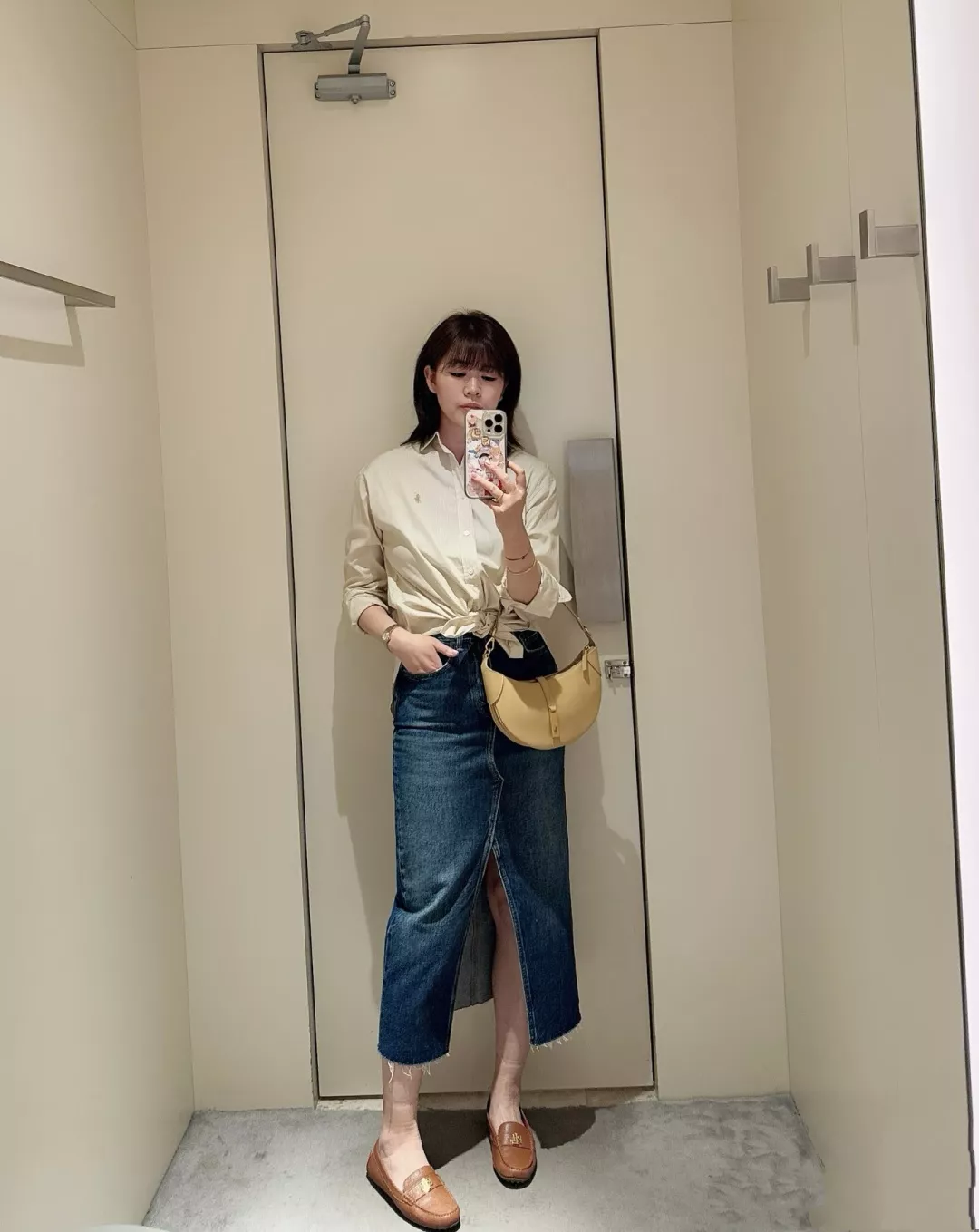 랄프로렌 하이웨이스트 슬릿 데님 스커트 상세 이미지 15