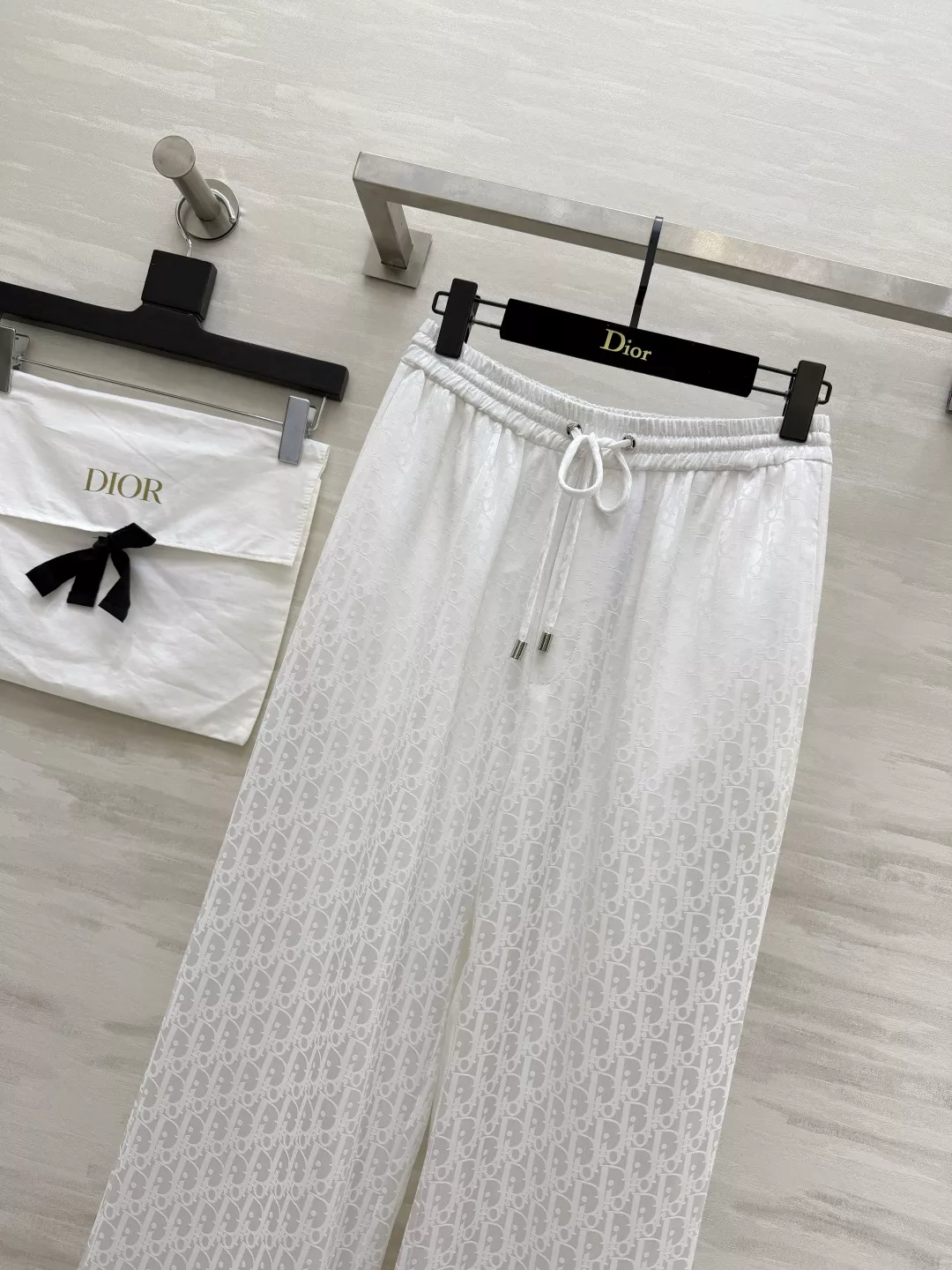 디올 자카드 와이드 밴딩 팬츠 상세 이미지 9