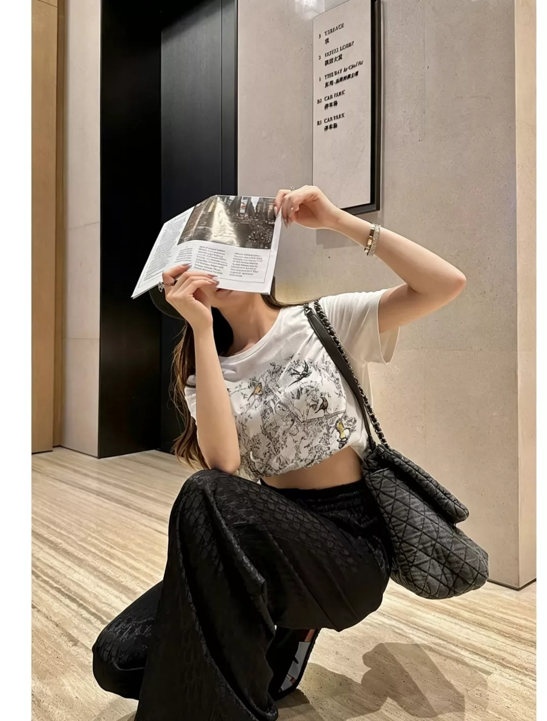 디올 자카드 와이드 밴딩 팬츠 상세 이미지 34