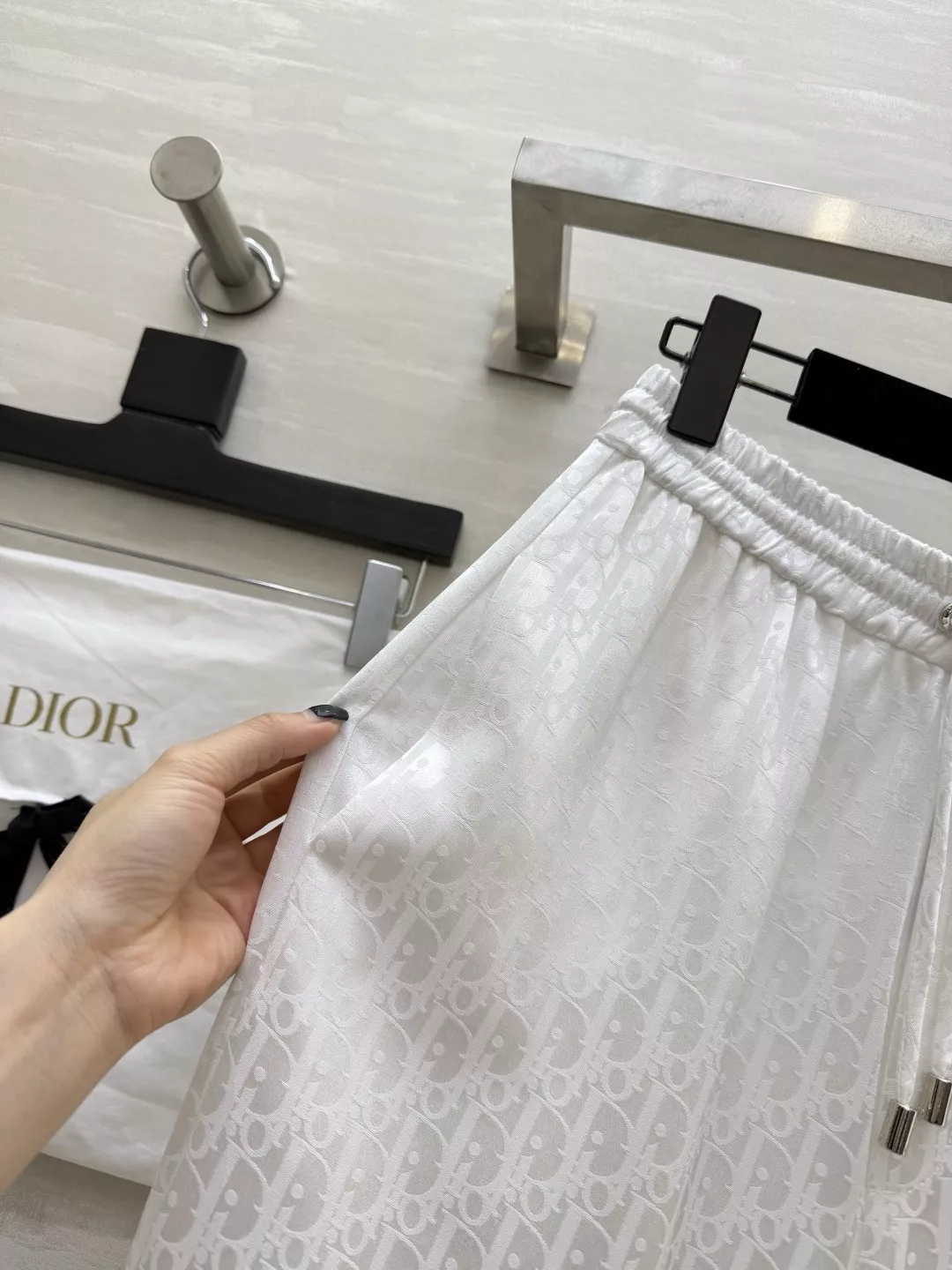 디올 자카드 와이드 밴딩 팬츠 상세 이미지 2