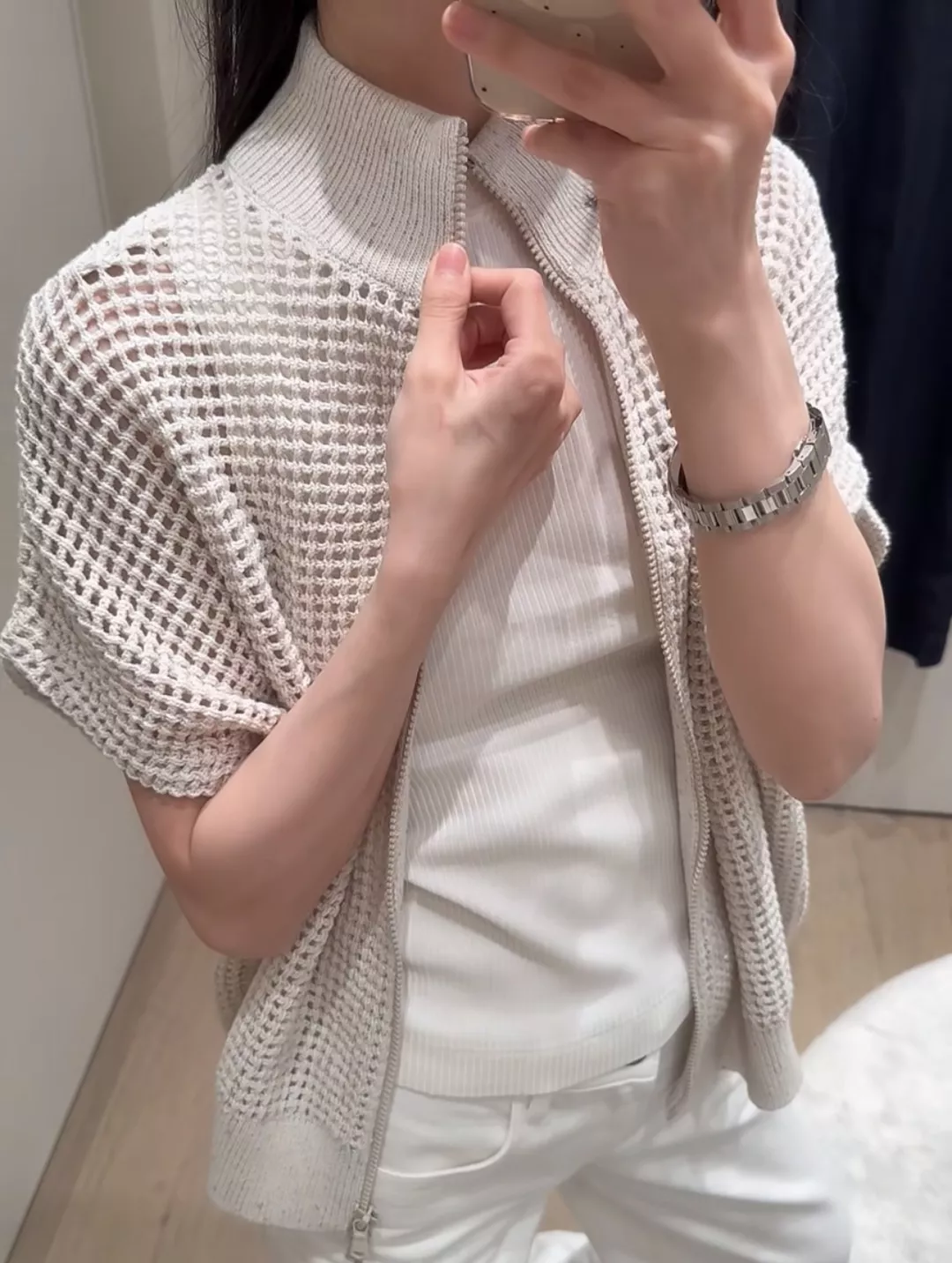 브루넬로쿠치넬리 메쉬 짜임 글리터 니트 아우터 상세 이미지 19