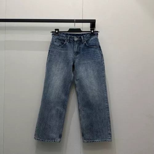 로에베 복고 하이웨이스트 워싱 청바지