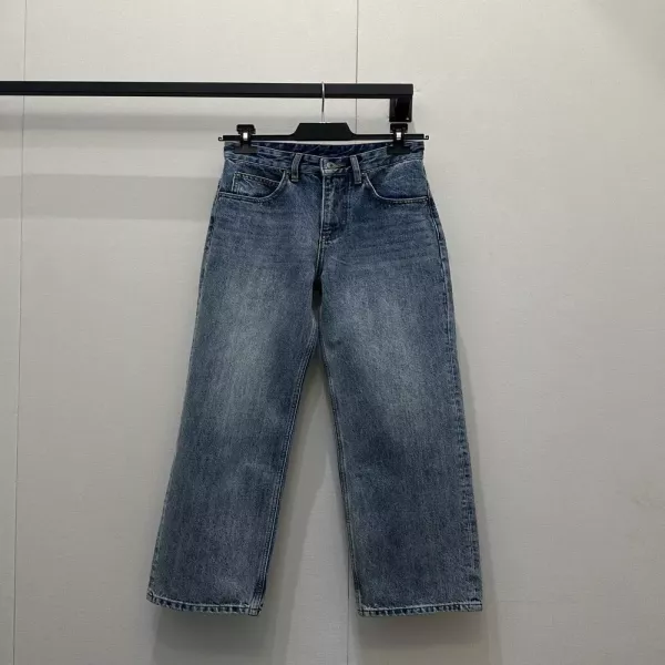 로에베 복고 하이웨이스트 워싱 청바지