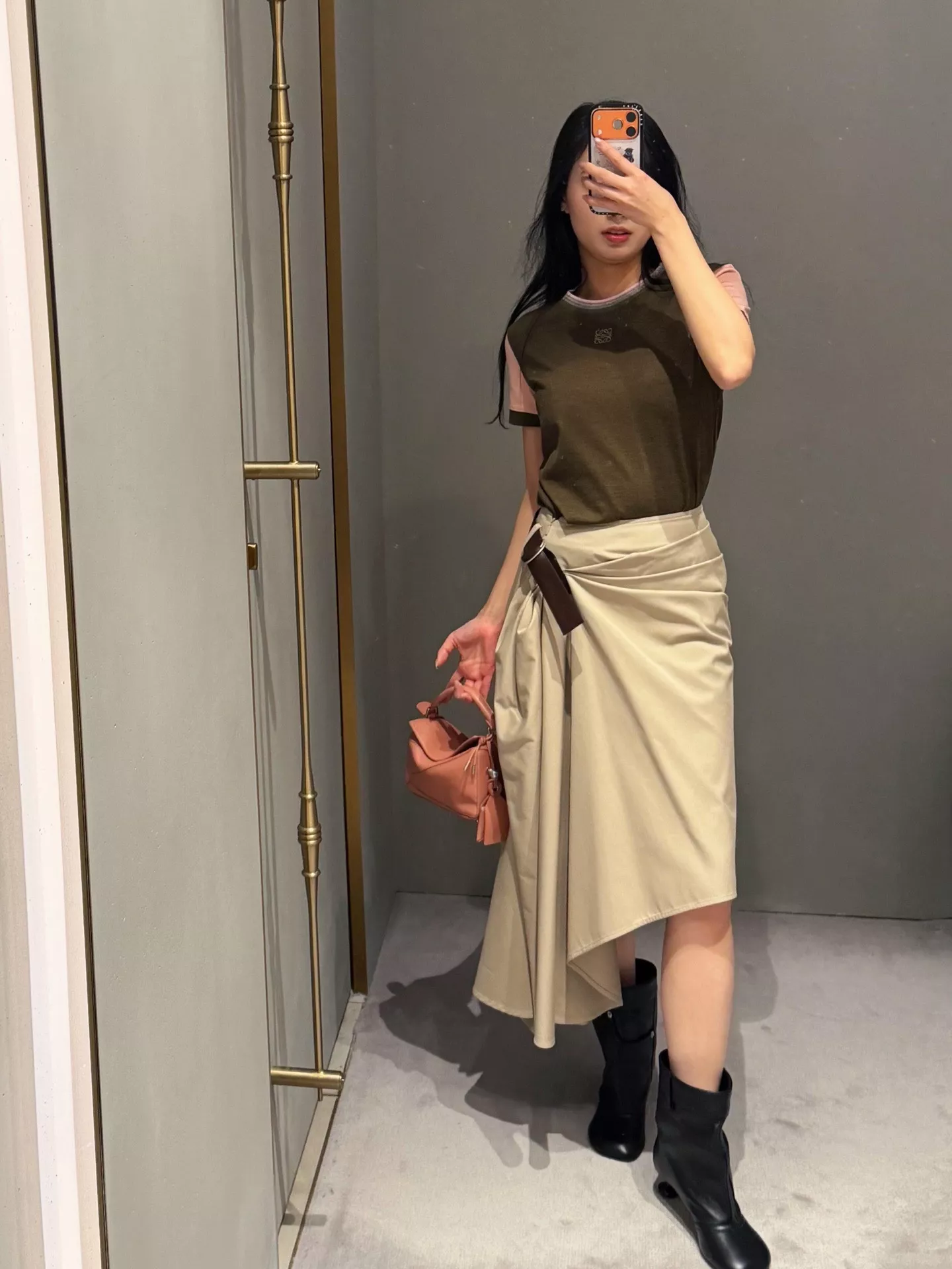 로에베 비대칭 플리츠 포인트 스커트 상세 이미지 7