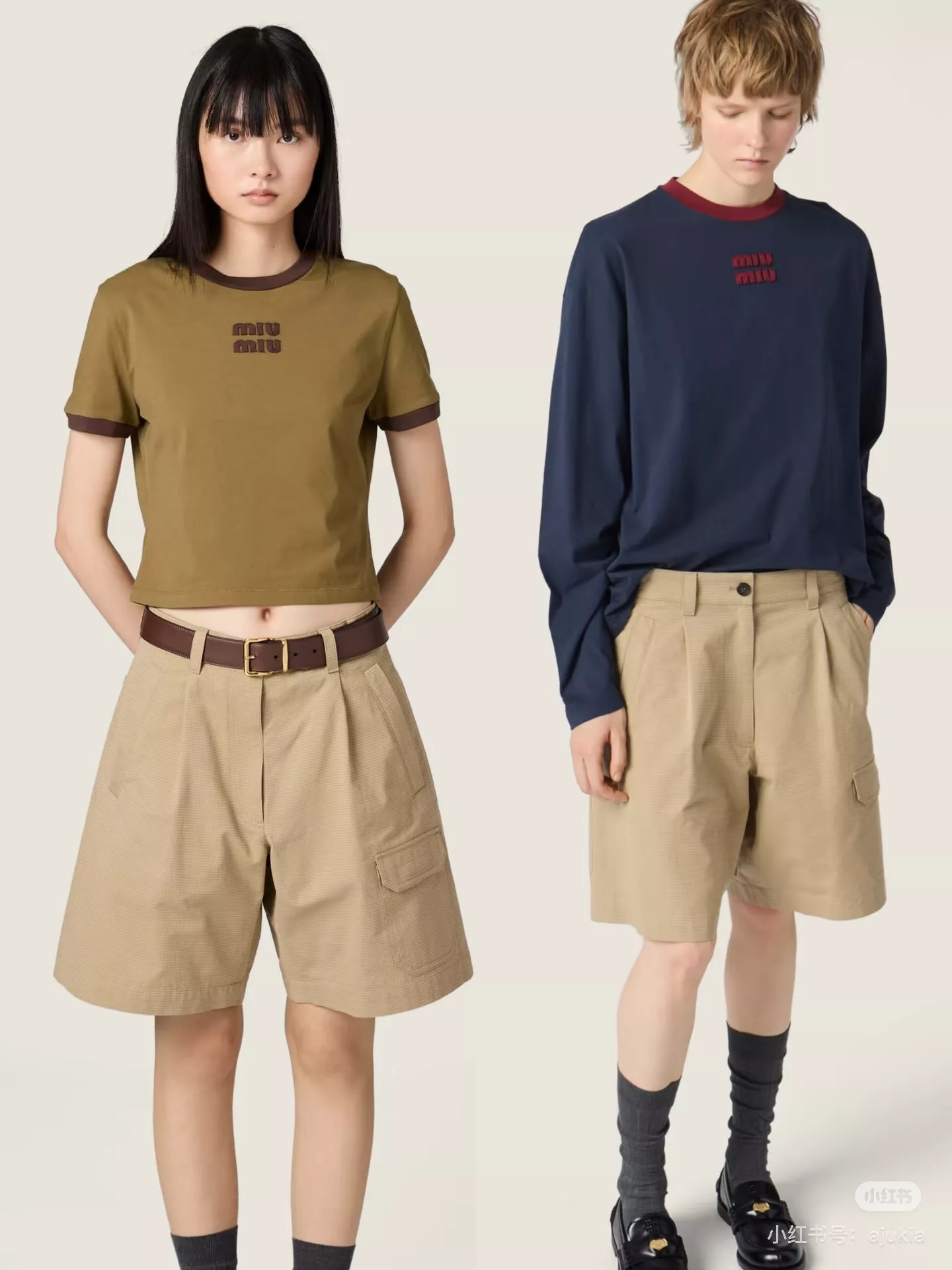 미우미우 배색 크롭 로고 티셔츠 상세 이미지 21