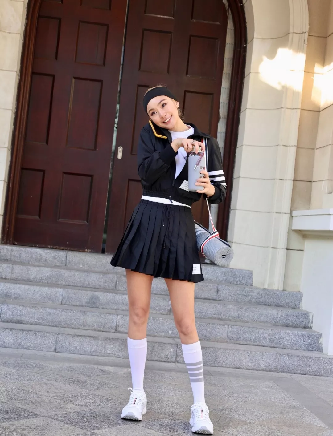 톰브라운 나일론 플리츠 스트링 스커트 상세 이미지 2